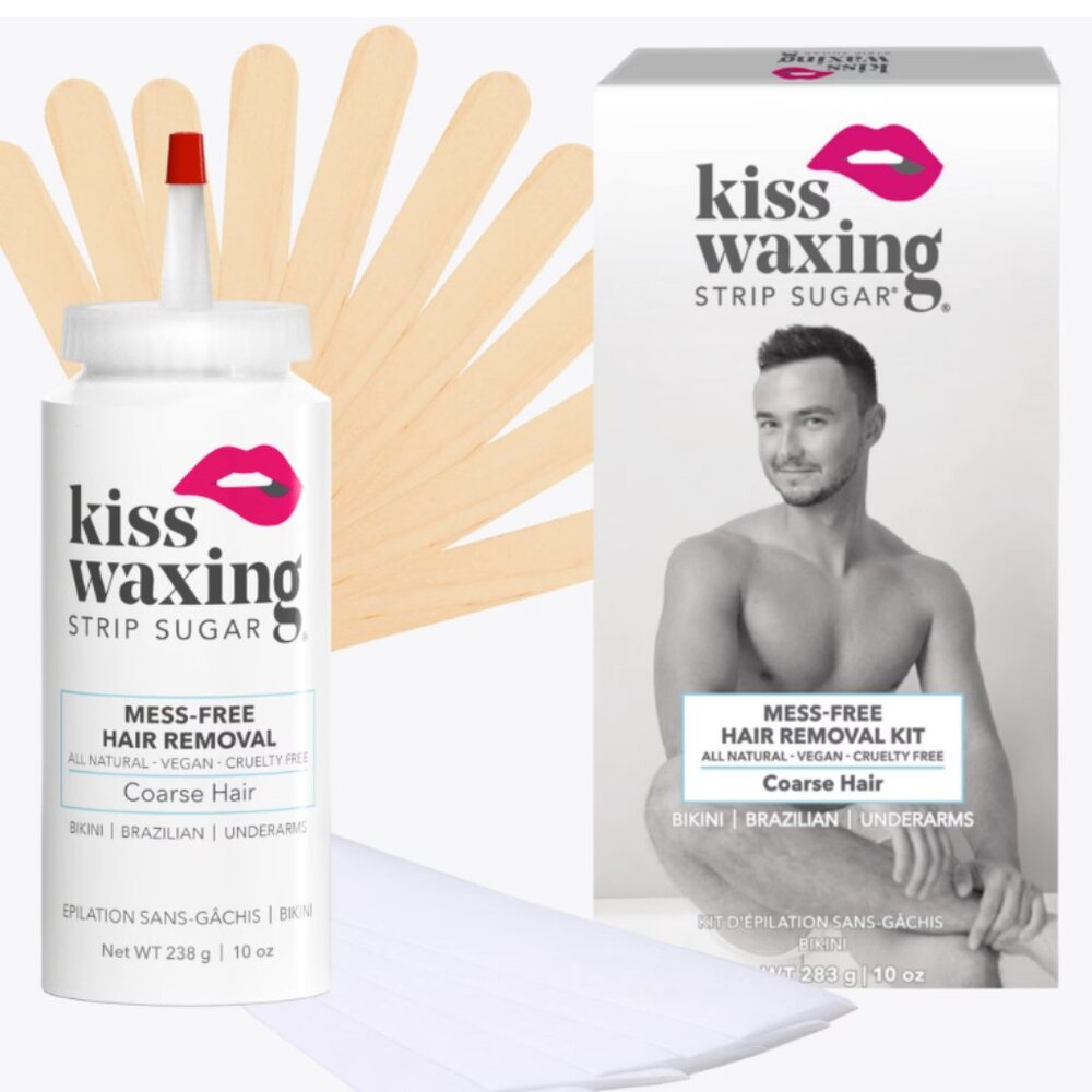 NIB Lot of 4 KissWaxing Strip Sugar Hair Removal Kit Coarse Hair  10 oz $60 MSRP